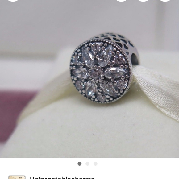 Pandora Radiant Bloom CZ Charm # 791762CZ Flower Snow Crystal Pristine Condition - Picture 4 of 4